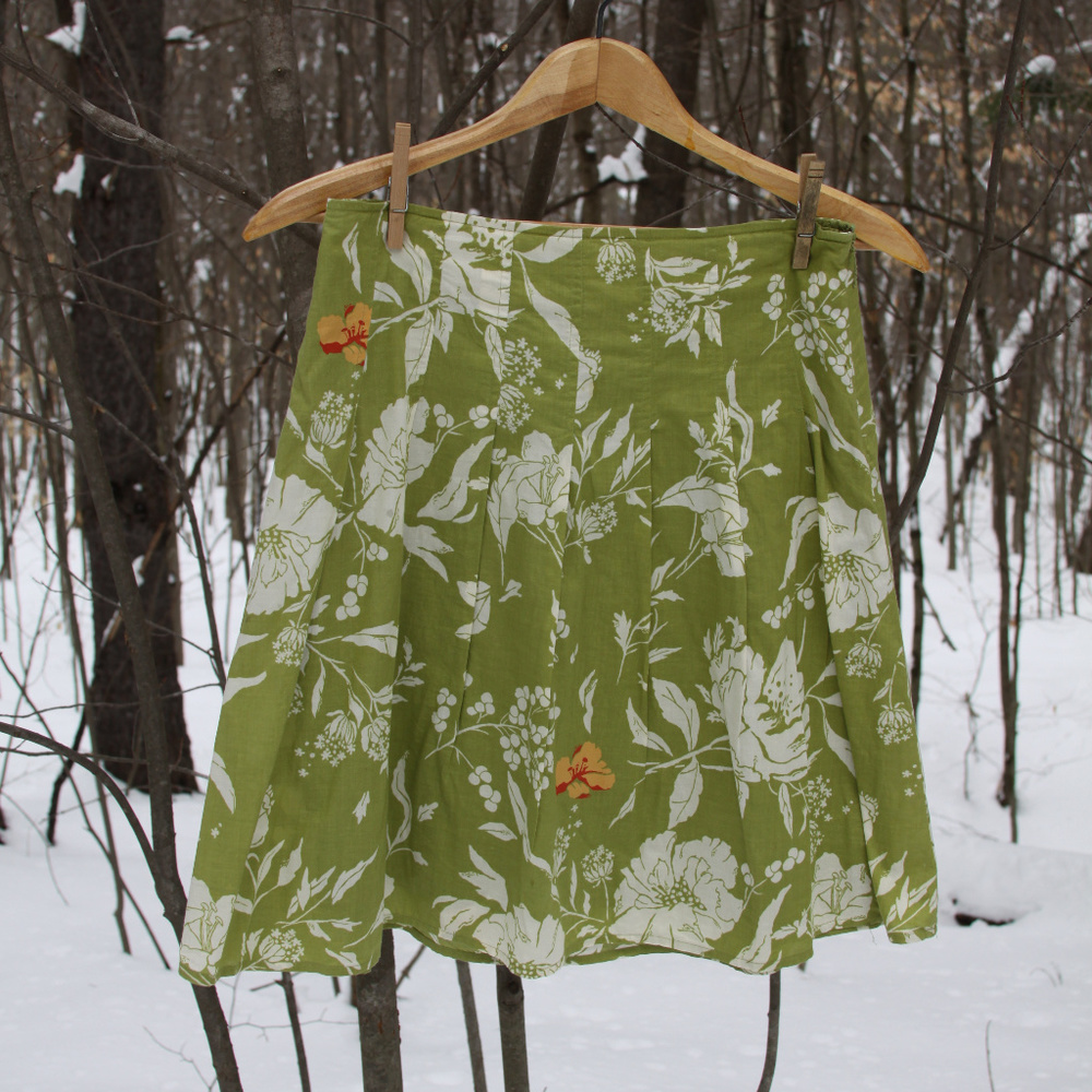 Floral print pleated skirt - 100% Cotton